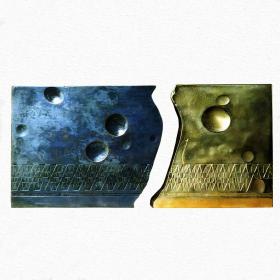  Angelo Rinaldi, Fasi Lunari, doppia scultura in bronzo patinato e lucido, h. cm. 23, anno 1999