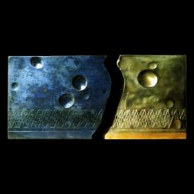 Angelo Rinaldi, Fasi Lunari, doppia scultura in bronzo patinato e lucido, h. cm. 23, anno 1999