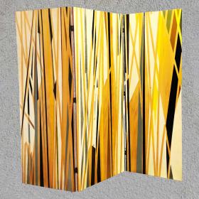 Angelo Rinaldi, "omaggio a Paolo Uccello", Paravento in legno tamburato dipinto a smalti sulle due facciate con soggetto geometrico, h.cm.180,5x60x2,5, anno 1990, unico esemplare 