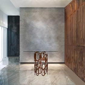 Angelo Rinaldi, "Abbracci", tavoloscultura in ferro battuto, h.cm. 80, piano in cristallo cm. 130, anni '60