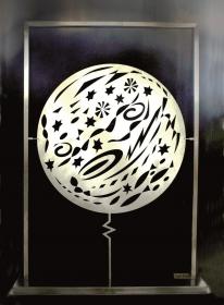  Angelo Rinaldi,La notte di S.Lorenzo,h. cm.225x170x45, disco cm.130,anno 2010,Musei civici di Padova