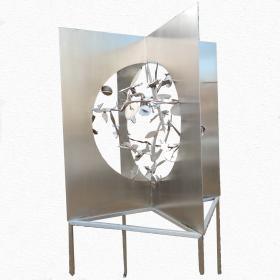 Angelo Rinaldi, Big Galaxy, scultura inacciaio stinato a mano, h.cm. 220x 130x130,anno 2010